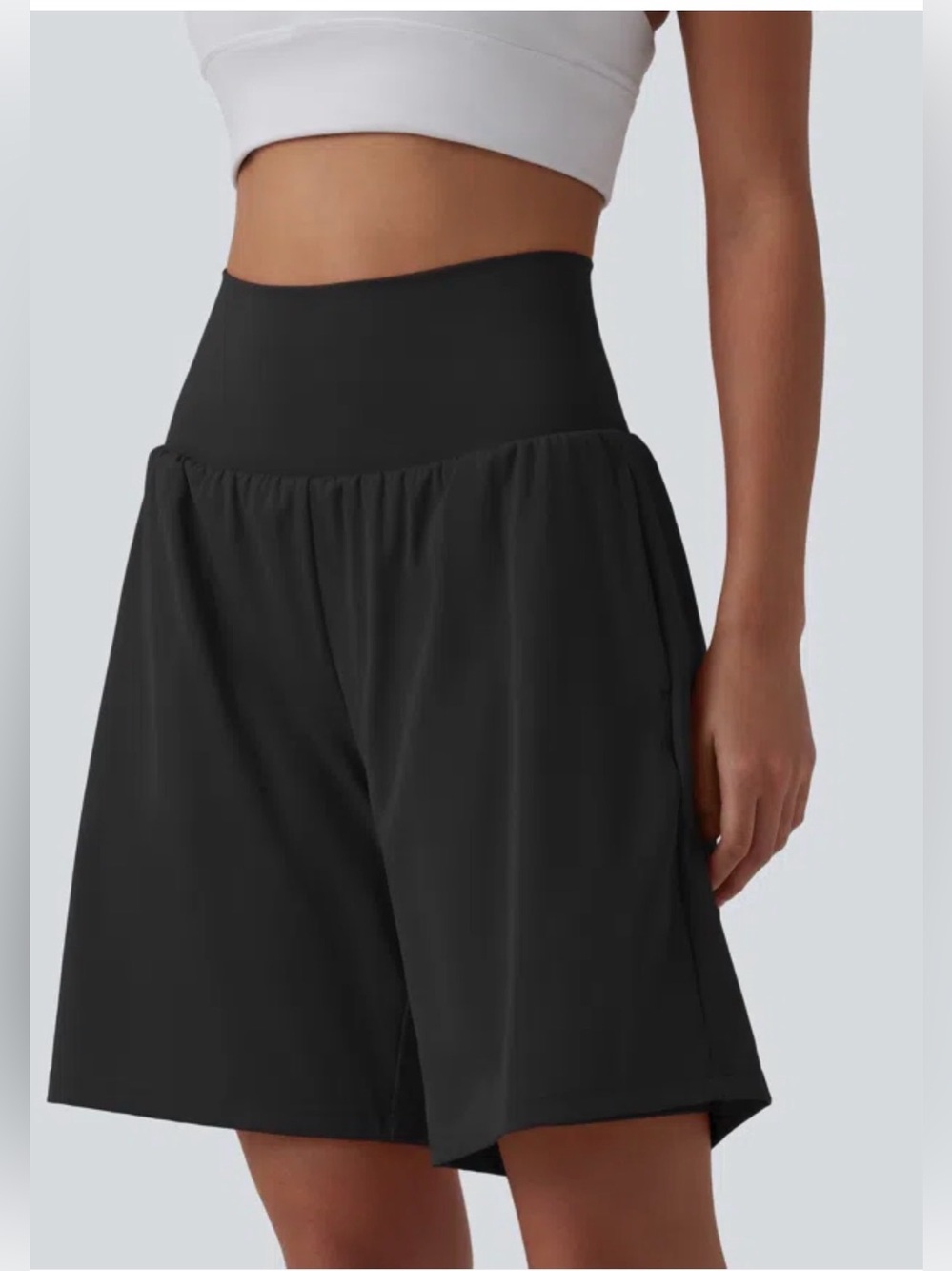 Halara SoftlyZero Airy Super High Waisted 2-in-1 InstantCool Yoga Shorts 9" XL